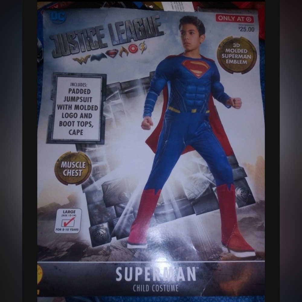 Superman Child Costume - Blue and Red 8-10 New